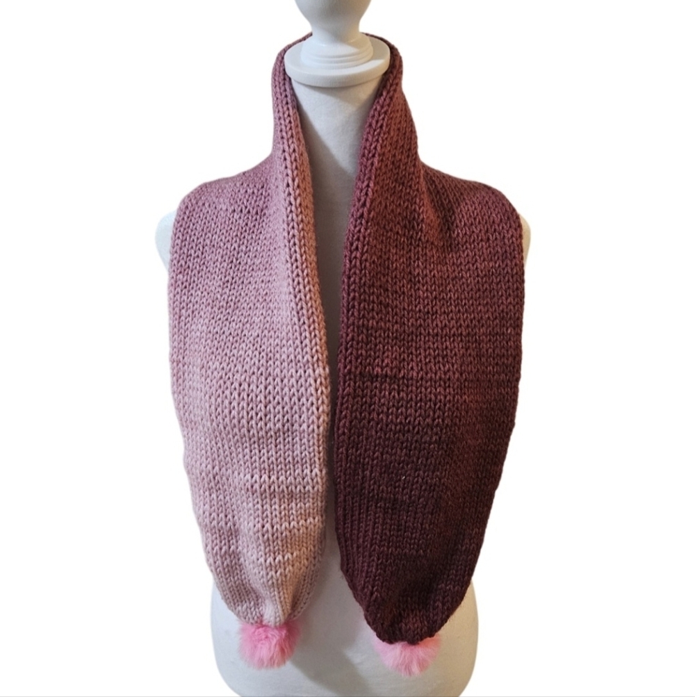 Hand Crafted Crochet Burgundy Gradient  13ways Handmade Scarf Wrap One-of-a-kind